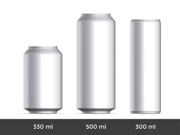 ilustrações de stock, clip art, desenhos animados e ícones de 3d can mockup. vector aluminium beer or soda can blank template - beer cans