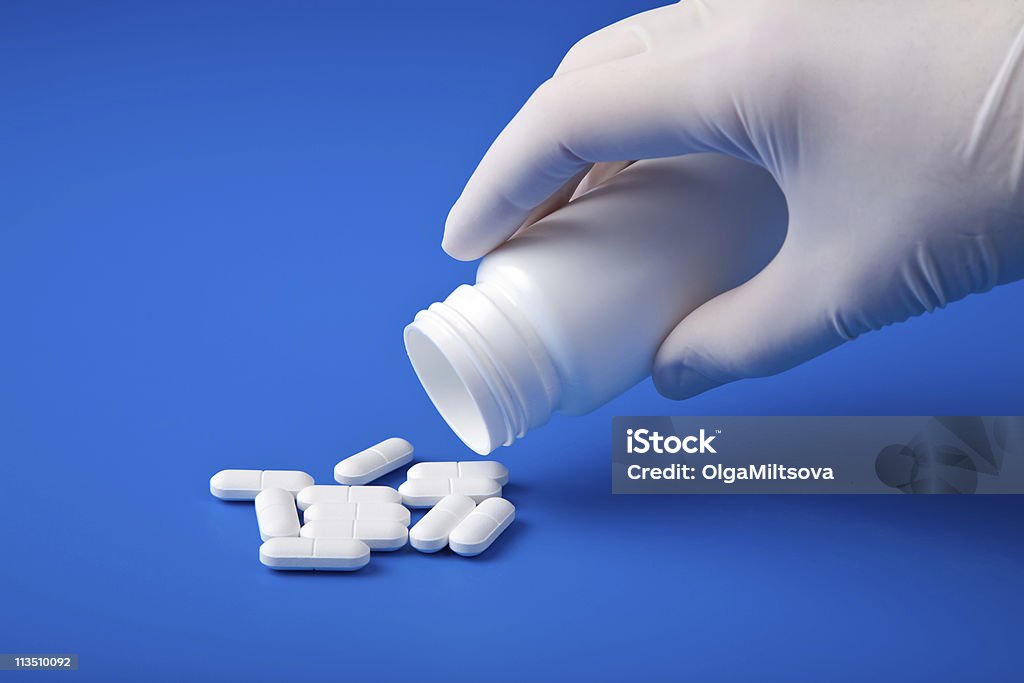 Weiße Tabletten - Lizenzfrei Antibiotikum Stock-Foto