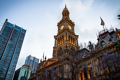 Sydney Town Hall in the Evening.