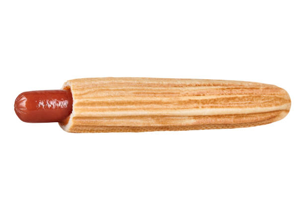 hot-dog francese in panino alla griglia - sausage grilled isolated single object foto e immagini stock