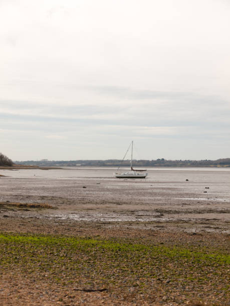 istock Beautiful bay coastal open scenery outside Manningtree, Jacques Bay, boat 1135109516