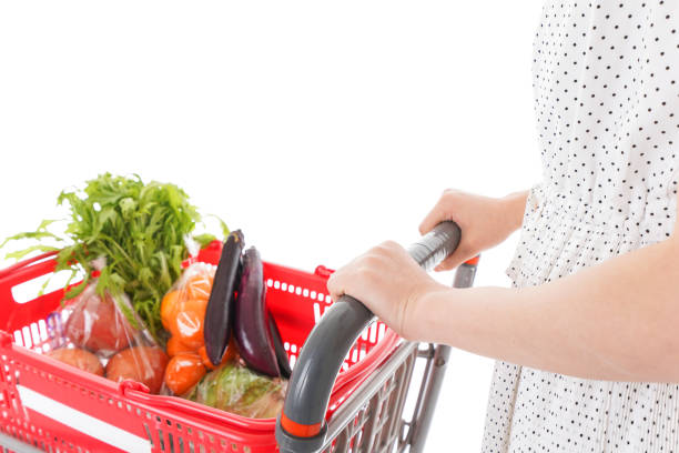A supermarket shopping basket with nothing in it