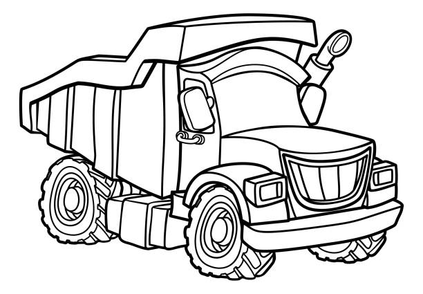 Dump Truck Stock Illustration - Download Image Now - Pick-up Truck, Truck,  Coloring - iStock