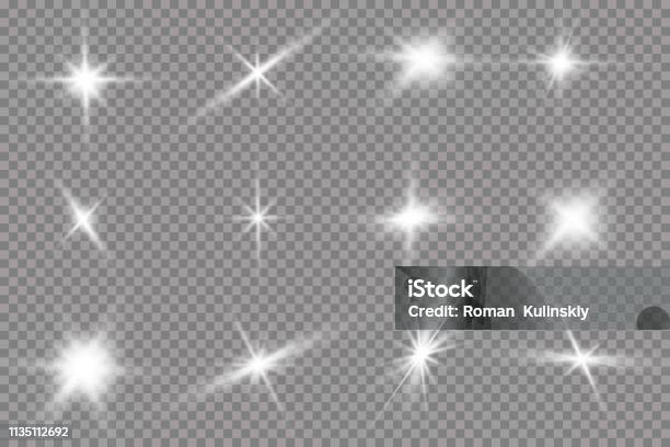 White Glowing Light Explodes On A Transparent Background With Ray Transparent Shining Sun Bright Flash The Center Of A Bright Flash Stock Illustration - Download Image Now