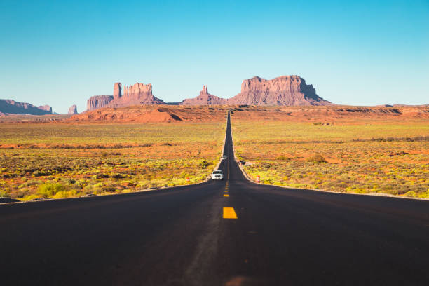 istock Classic highway view in Monument Valley at sunset, USA 1135113487