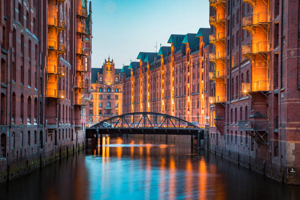 istock Hamburg Speicherstadt at twilight, Germany 1135113523