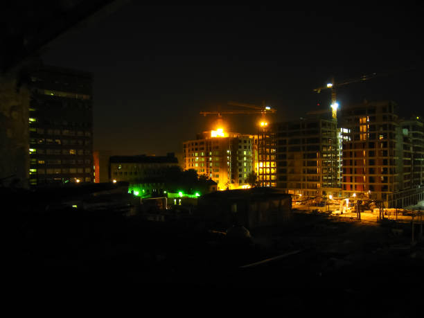 istock Night landscape for construction house. 1135114407
