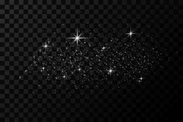 istock Set of golden glowing lights effects isolated on transparent background. Sun flash with rays and spotlight. Glow light effect. Star burst with sparkles. 1135121681