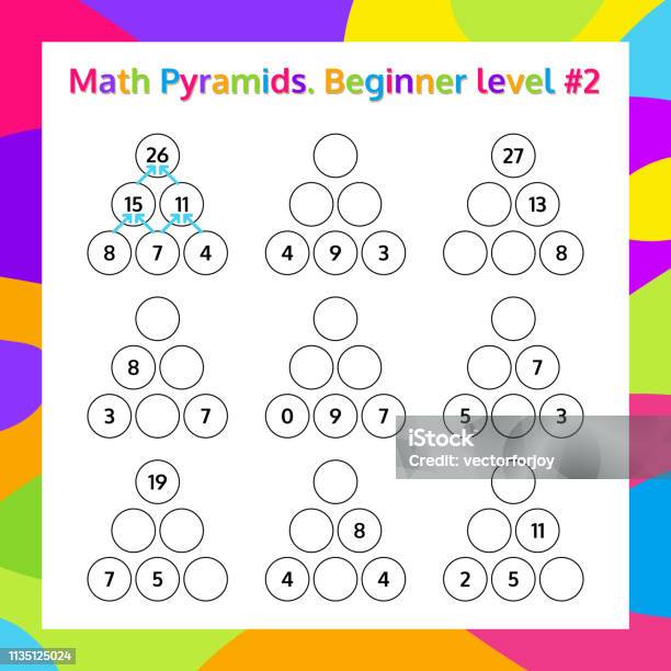 Piramids Math Game Math Pyramid Educational Game Beginner Level Set Mathematics Puzzle ...