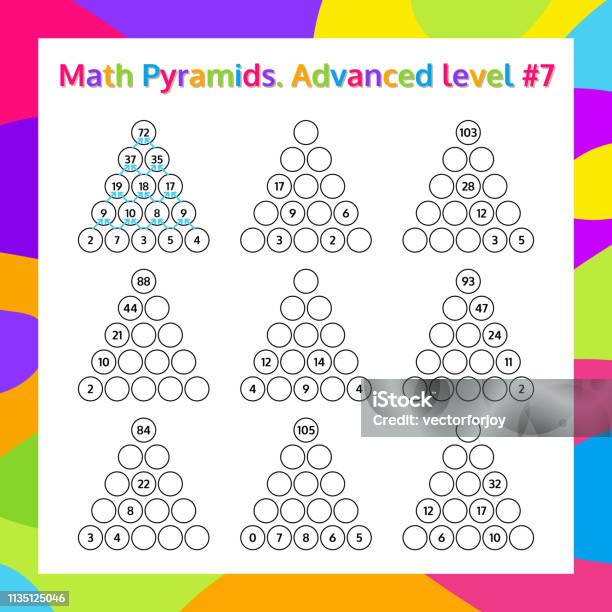 Math Pyramid Kit Math Pyramid Educational Game Worksheet Advanced Level Set Mathematics ...
