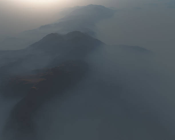 istock Mountain landscape in morning fog. 1135127469
