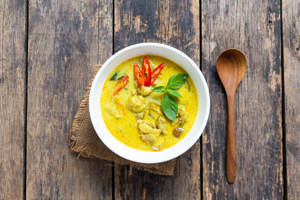 istock Top View Thai food, green curry chicken 1135132558