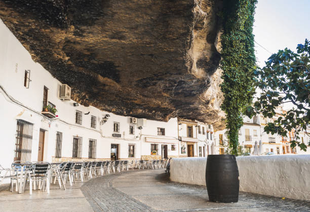 View of Setenil de las Bodegas village, one of the beautiful white villages (Pueblos Blancos) of Andalusia, Spain