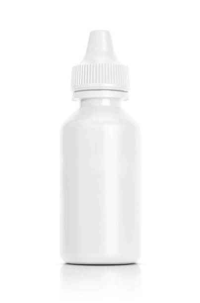 white eyedropper bottle isolated on white background