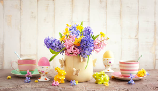 flor - hyacinth flower vase daffodil - fotografias e filmes do acervo