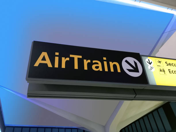 istock Airtrain sign in an airport 1135139653