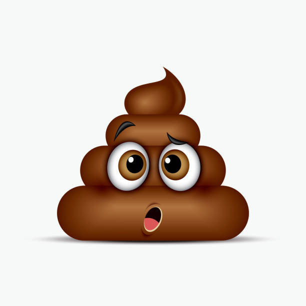 Confused poo emoticon, emoji - poop face - vector illustration Confused poo emoticon, emoji - poop face stool stock illustrations