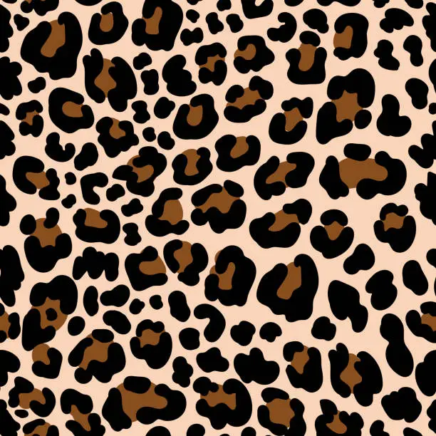 Vector illustration of Animal pattern leopard seamless background with spots