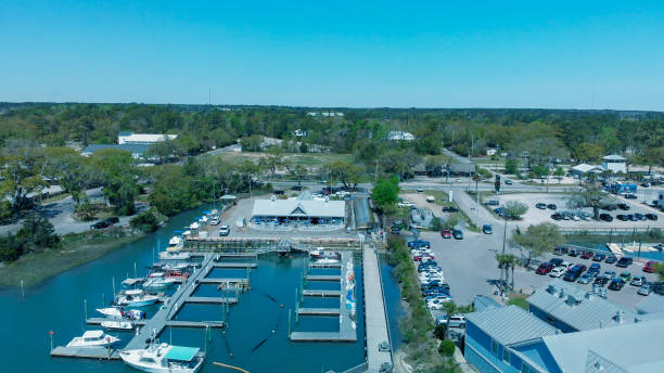 istock Georgetown, South Carolina. Panoramic aerial view at sunset 1135141941