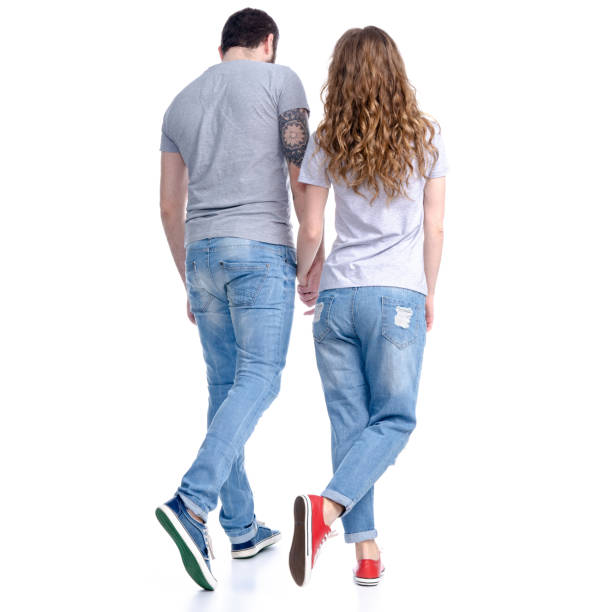 istock Woman and man on move walking 1135144584
