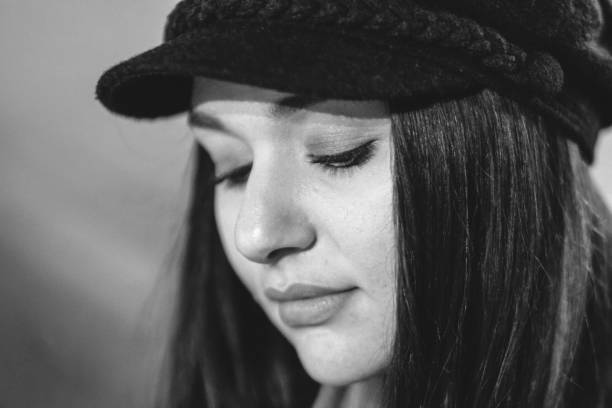 istock Young woman portrait black and white 1135145562