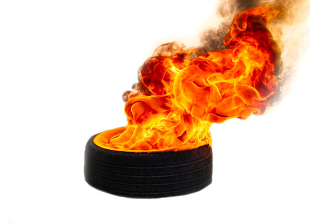 istock Fire flames burning tire red hot sparks 1135145678