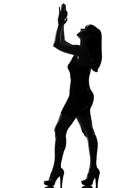 istock stylish silhouette woman dancing happy 113514767