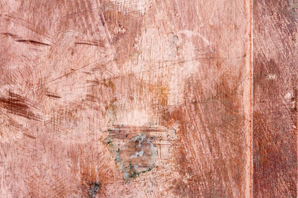 istock Scratched dirty dusty copper plate texture, old metal background 1135148225