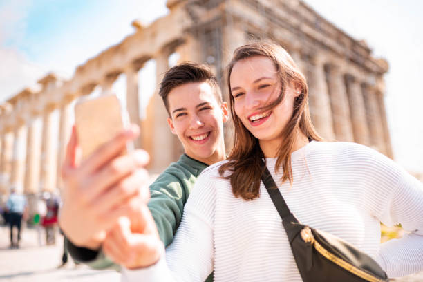 istock Tourist couple in Acropolis - Athens 1135149541