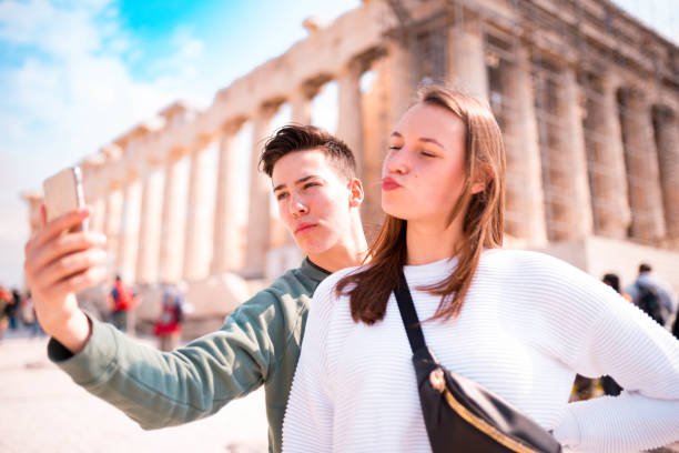 istock Tourist couple in Acropolis - Athens 1135149542