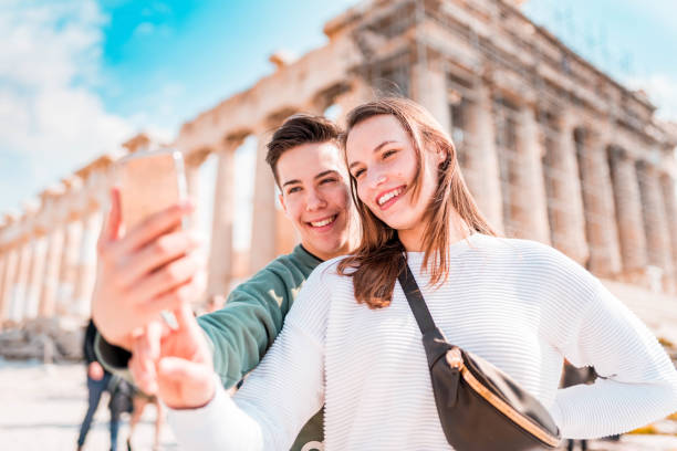 istock Tourist couple in Acropolis - Athens 1135149545