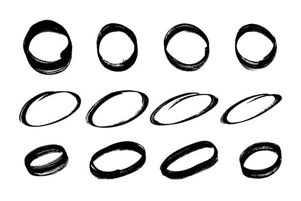 Hand drawn circles. Set of marker pen circles. Vector illustration Hand drawn circles. Set of marker pen circles. Vector illustration EPS 10 felt tip pen stock illustrations