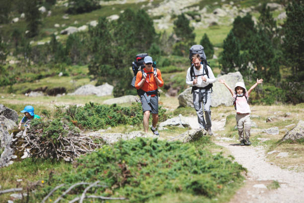 istock Family hiking in mountains 1135153707