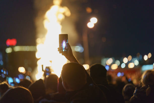 Open Air Show at Moscow street. Defocused image.
