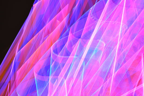 istock Led Light Trails on a Ring with Pink and Aqua 1135156655