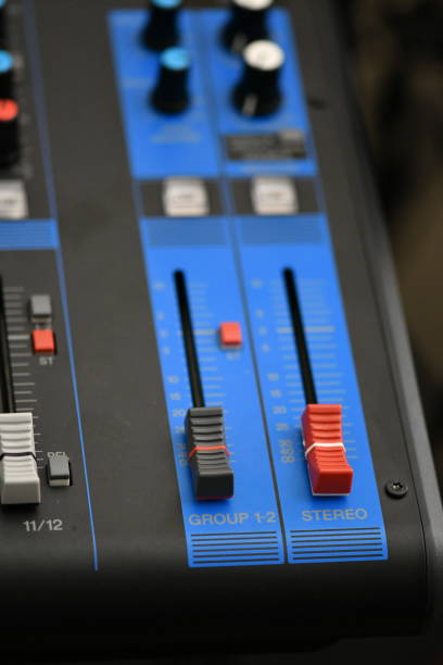 istock Audio Mixer Master and Aux Faders 1135156668