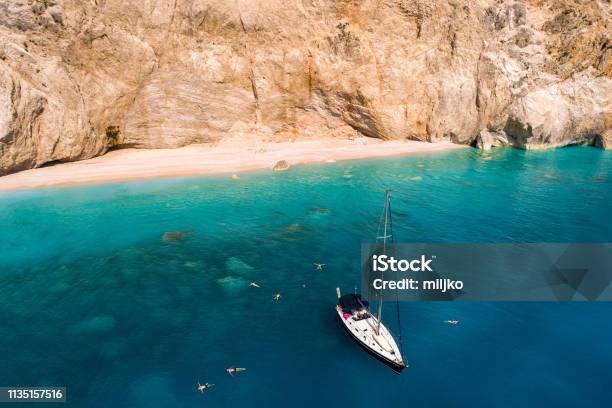 Discover Greece Lefkada Island Stock Photo - Download Image Now - Lefkada Island, Nautical Vessel, Aerial View