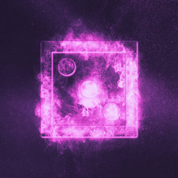 istock Dice Three at top. Abstract night sky background 1135158179