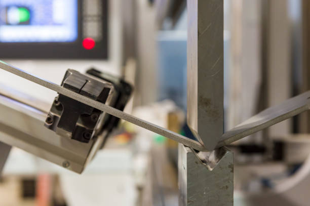 istock Hand robot working automatic cutting and bending metal 1135160056