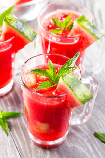 istock Watermelon drink in glasses 1135162150