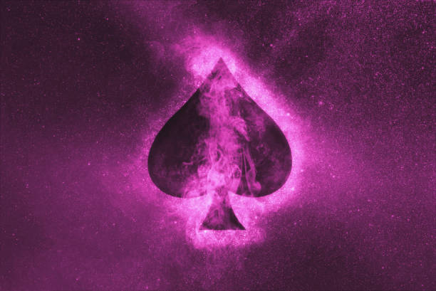 istock Playing card. Spade symbol. Abstract night sky background 1135164874