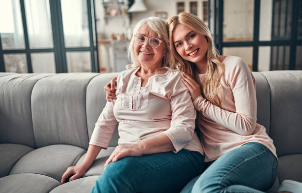 istock Mother with daughter at home 1135165034