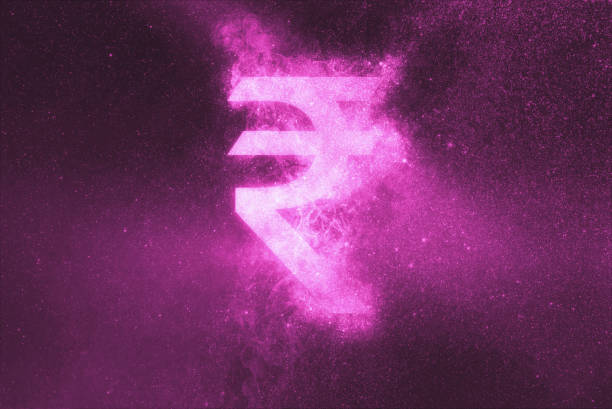 istock Indian Rupee sign, Indian Rupee symbol. Abstract night sky background 1135168299