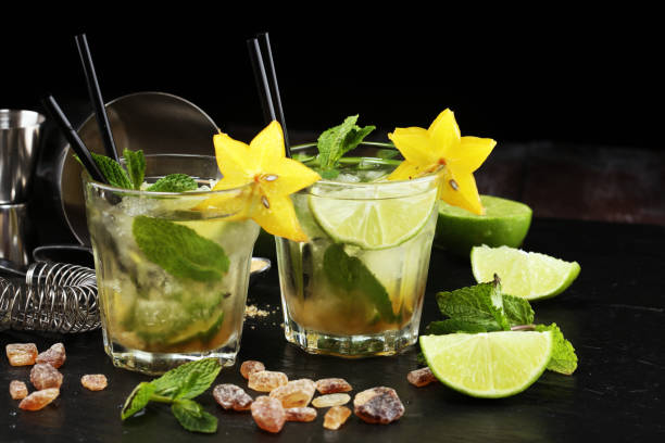 istock Lemon Fruit Lime Caipirinha of Brazil on table 1135168585