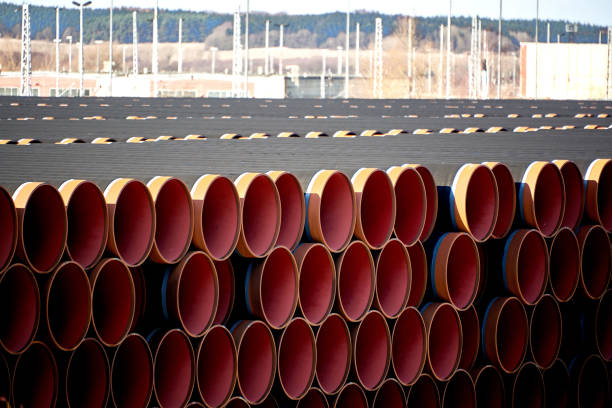 new gas piplines for nord stream project - piplines imagens e fotografias de stock