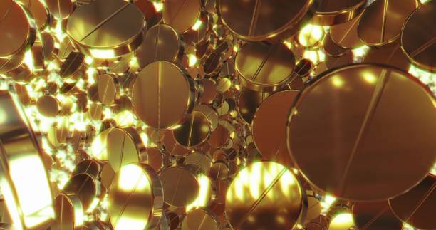 istock Abstract 3D graphics Background with golden pills. 3D rendering 1135171939