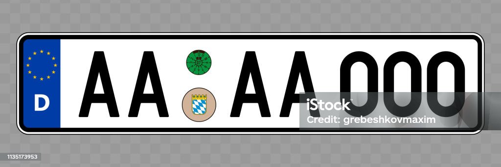 ÐÑÐ½Ð¾Ð²Ð½ÑÐµ RGB Number plate. Vehicle registration plates of Germany License Plate stock vector