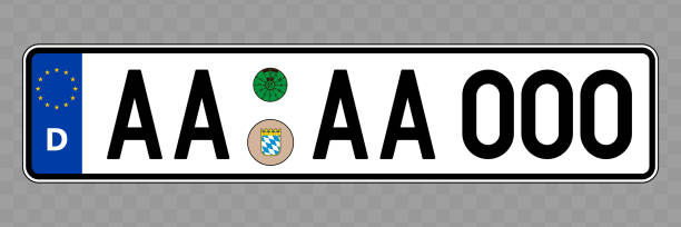 ÐÑÐ½Ð¾Ð²Ð½ÑÐµ RGB Number plate. Vehicle registration plates of Germany vehicle accessory stock illustrations
