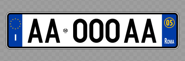 ÐÑновнÑе RGB Number plate. Vehicle registration plates of Italy, Italian italian license plate stock illustrations