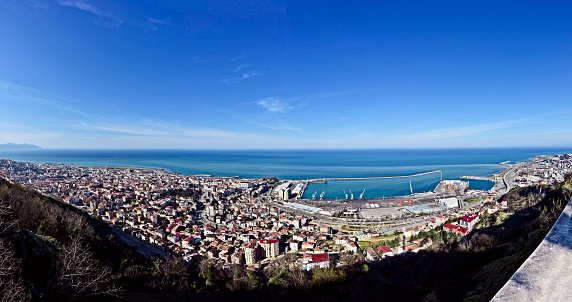 Panoramic view of city and sea side
